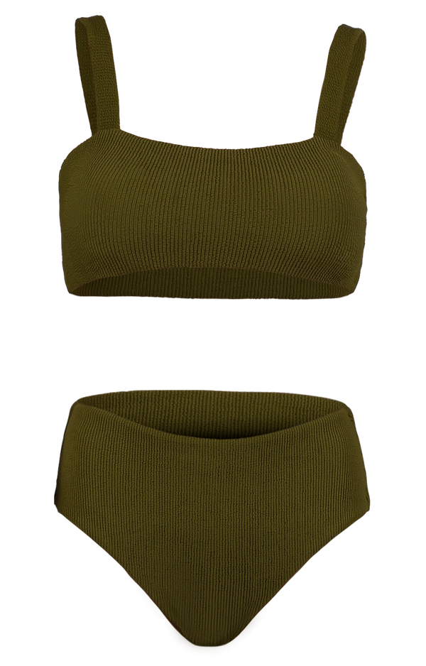 Ruffle Olive Bikini
