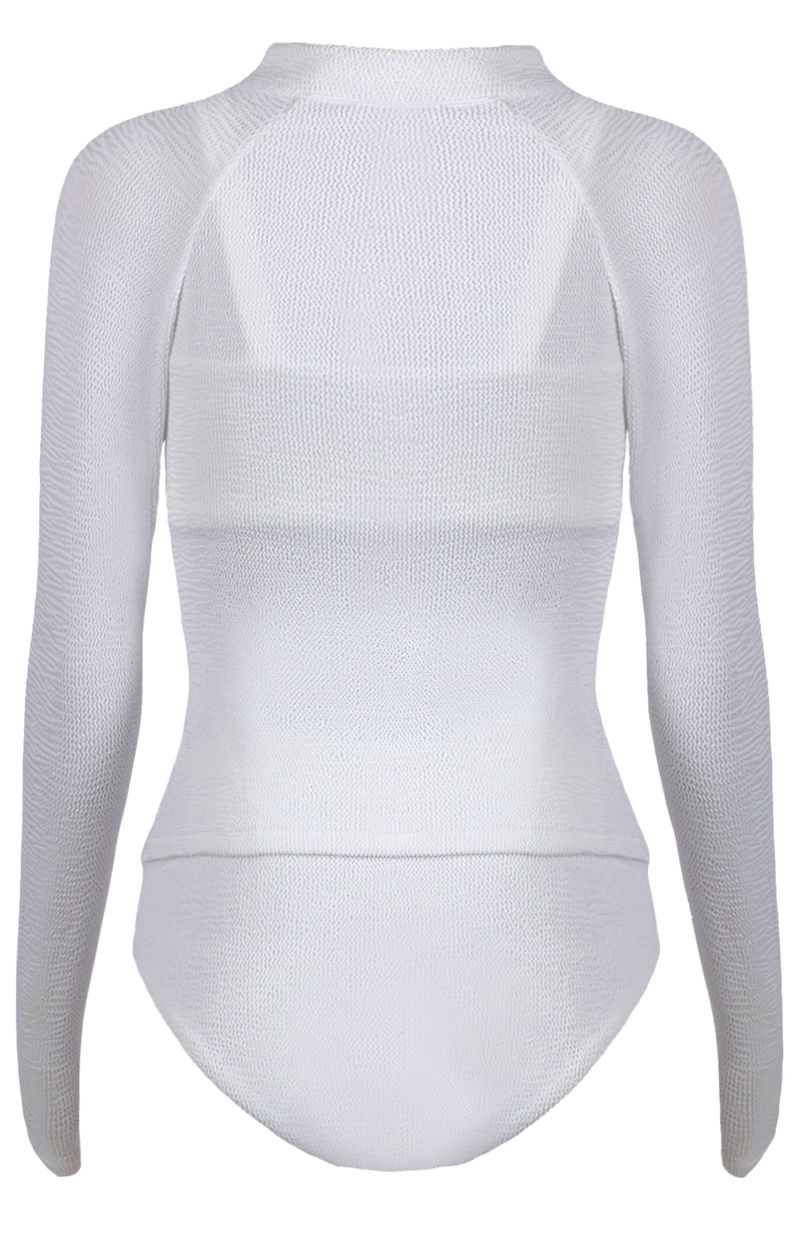 Ruffle White Swim Jacket