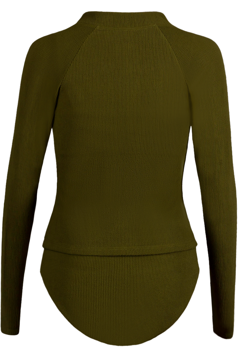 Ruffle Olive Swim Jacket
