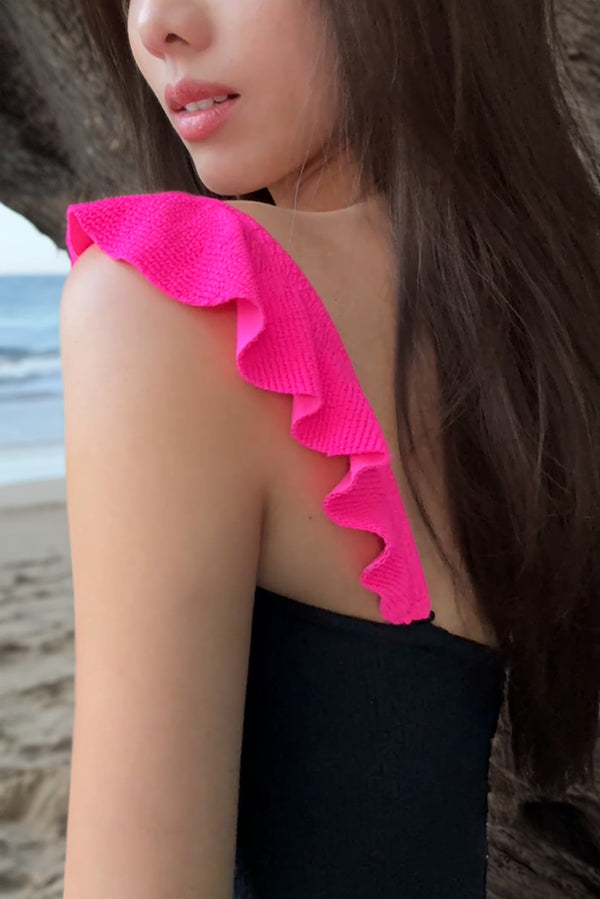 Flamingo Ruffle Straps